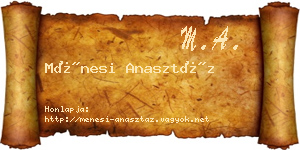 Ménesi Anasztáz névjegykártya